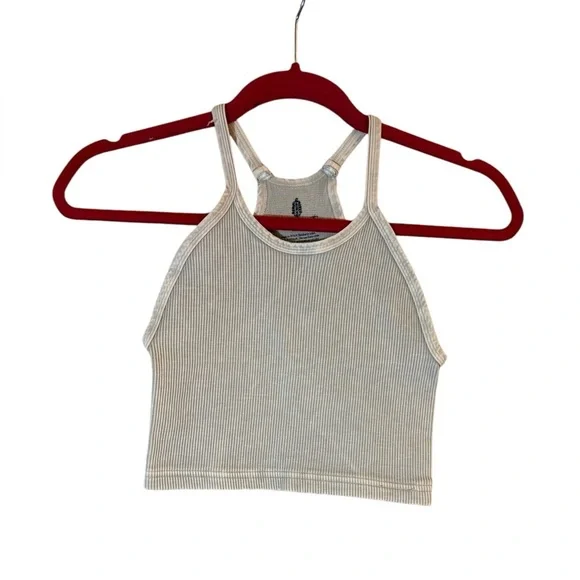 FREE PEOPLE FP MOVEMENT Happiness Runs Crop Tank Stone Eagle XS/S - Picture 2 of 9